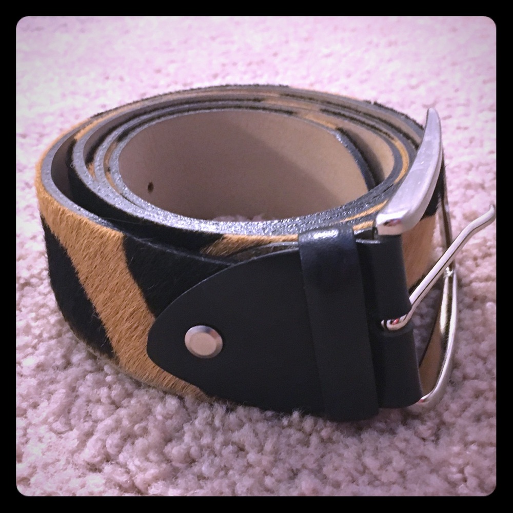 Lanzetti Italian Leather Animal Print Belt